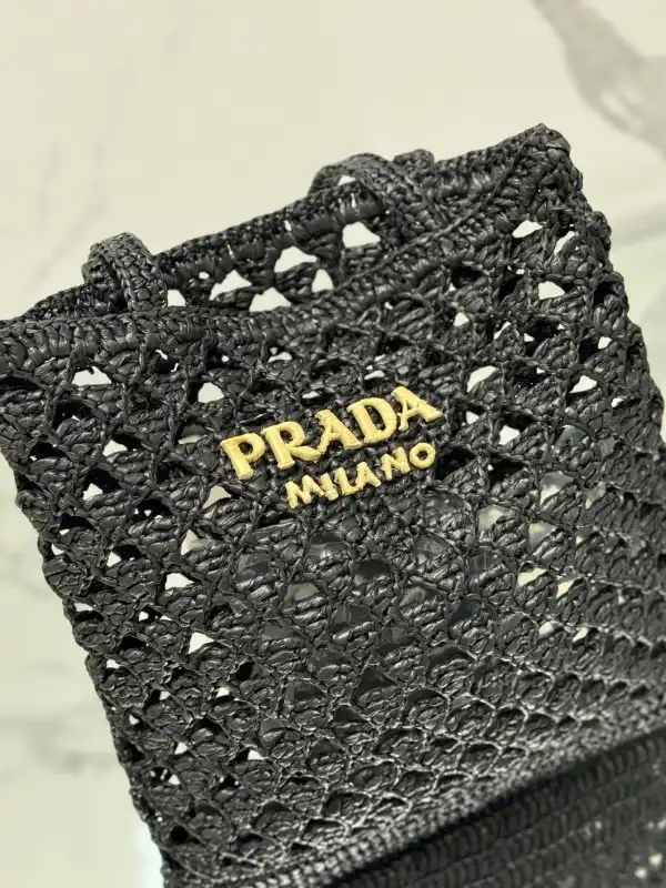 Rep PRADA Woven fabric crochet tote bag 0126