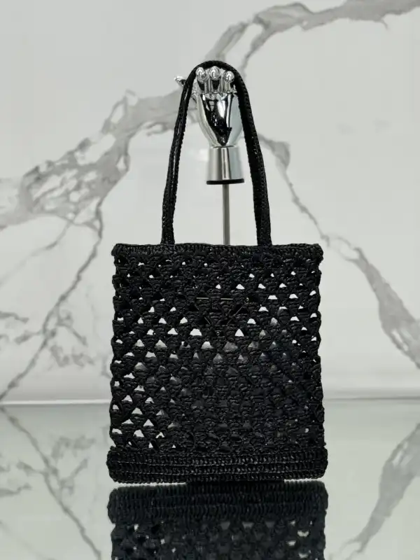 Rep PRADA Woven fabric crochet tote bag 0126