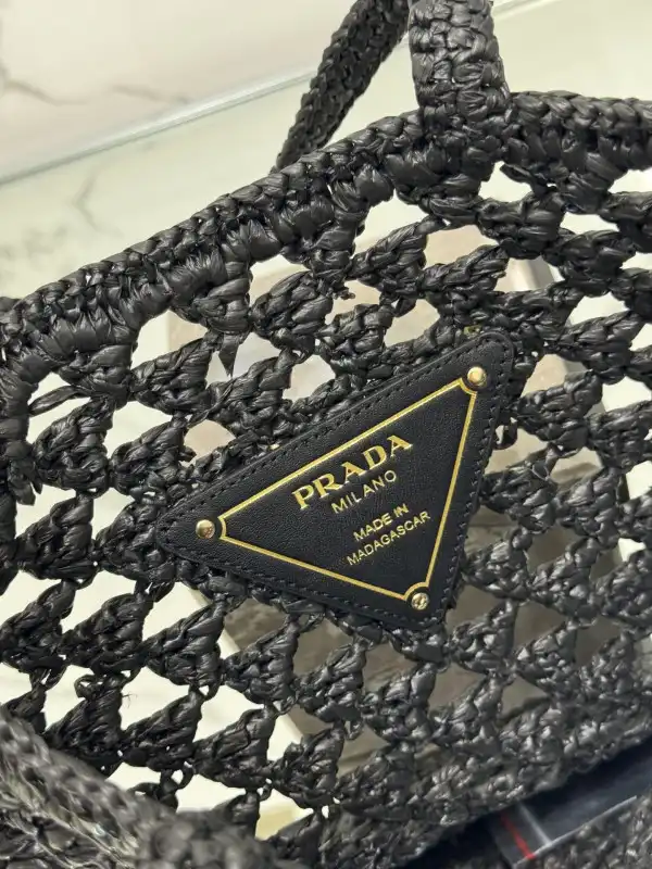 Rep PRADA Woven fabric crochet tote bag 0126