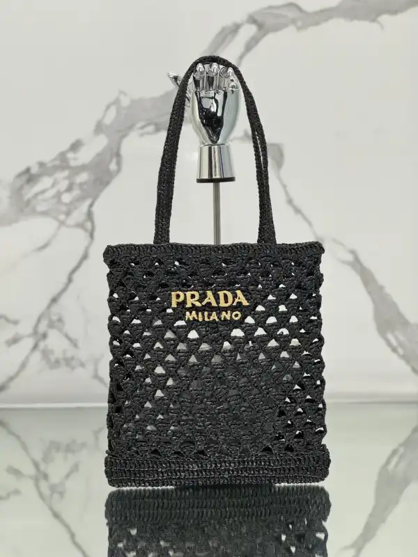 Rep PRADA Woven fabric crochet tote bag 0126