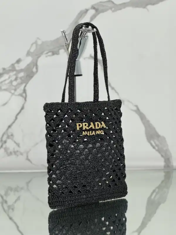 Rep PRADA Woven fabric crochet tote bag 0126