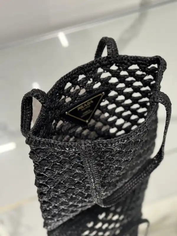 Rep PRADA Woven fabric crochet tote bag 0126